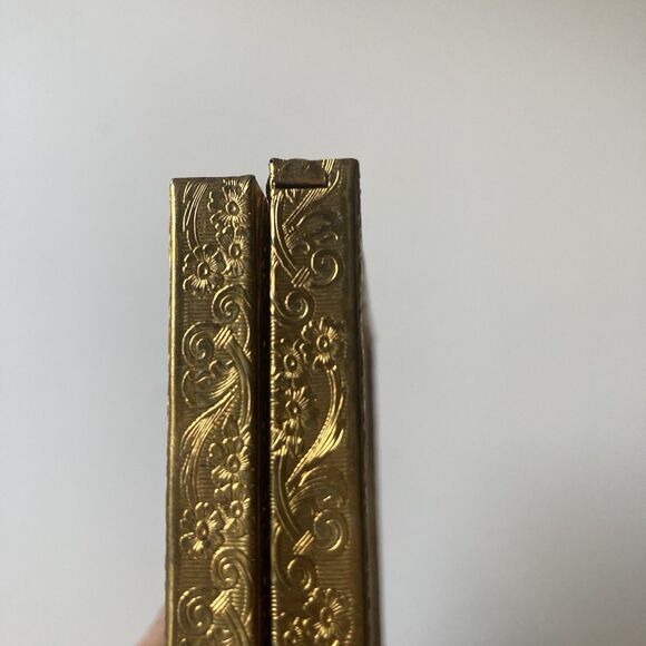 VTG Hollywood Regency MCM Gold Filigree Embossed Duo Picture Frame Ornate 7X5 - Picture 10 of 16